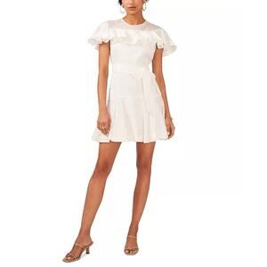 CeCe Women's Ruffled Flutter-Sleeve Fit & Flare Dress